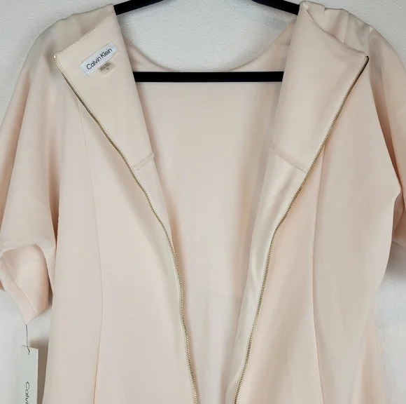 NWT Calvin Klein Short Sleeve Side Tuck Sheath Dress in Blossom Size 10 - Picture 6 of 10